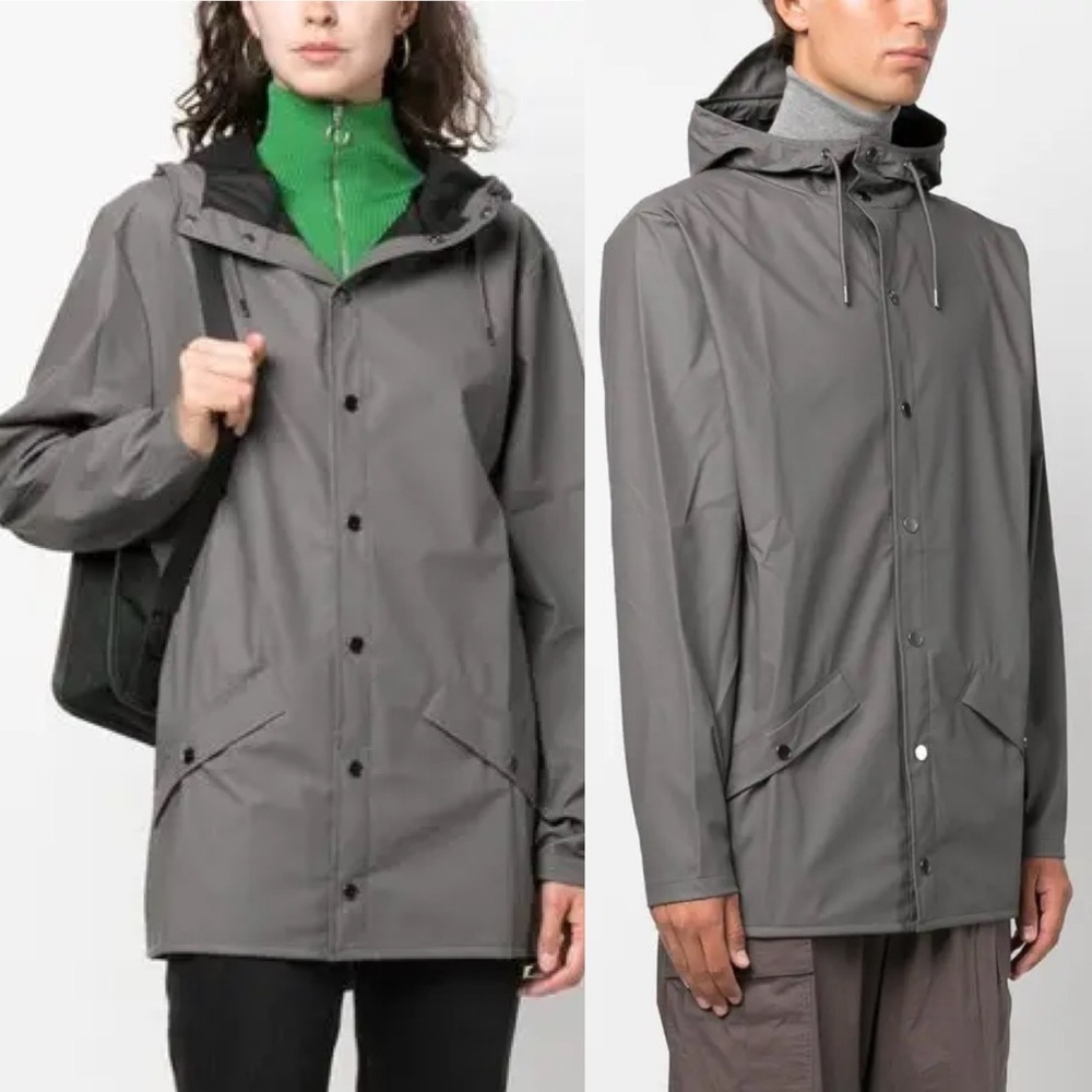 🌻NEW w/tag Rains Water Resistant Rain Jacket in Gray | Unisex Size XXL